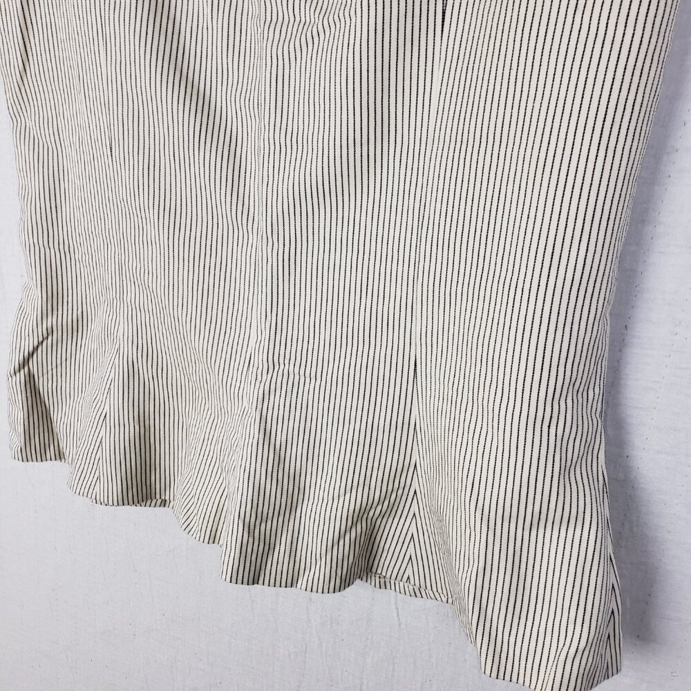 Lauren Ralph Lauren Pinstripe Skirt Flounce Pencil Mermaid Cotton Linen size 4 - Picture 9 of 9